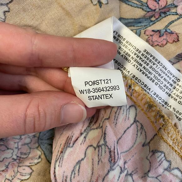 Band of Gypsies Floral Print Cold Shoulder Maxi Dress Size S Yellow Pink Boho - Picture 9 of 9